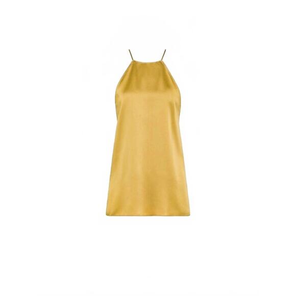 NEW FORTE FORTE women's envers halterneck satin top in gold